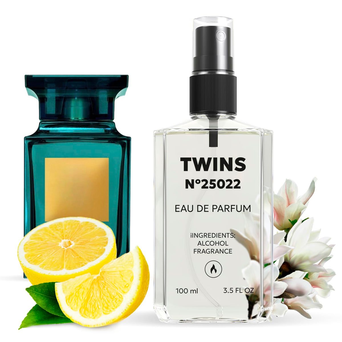 TWINS PARFUM Impression of Neroli Portofino bottle front shows unisex appeal for daily wear