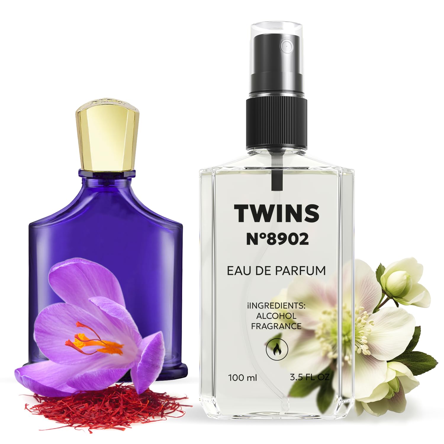 TWINS PARFUM Impression of Queen of Silk bottle front view, versatile everyday fragrance for all genders