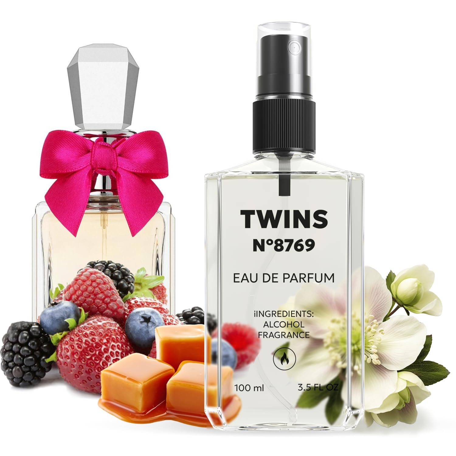TWINS PARFUM Impression Viva la Juicy bottle for day-to-night fragrance versatility.