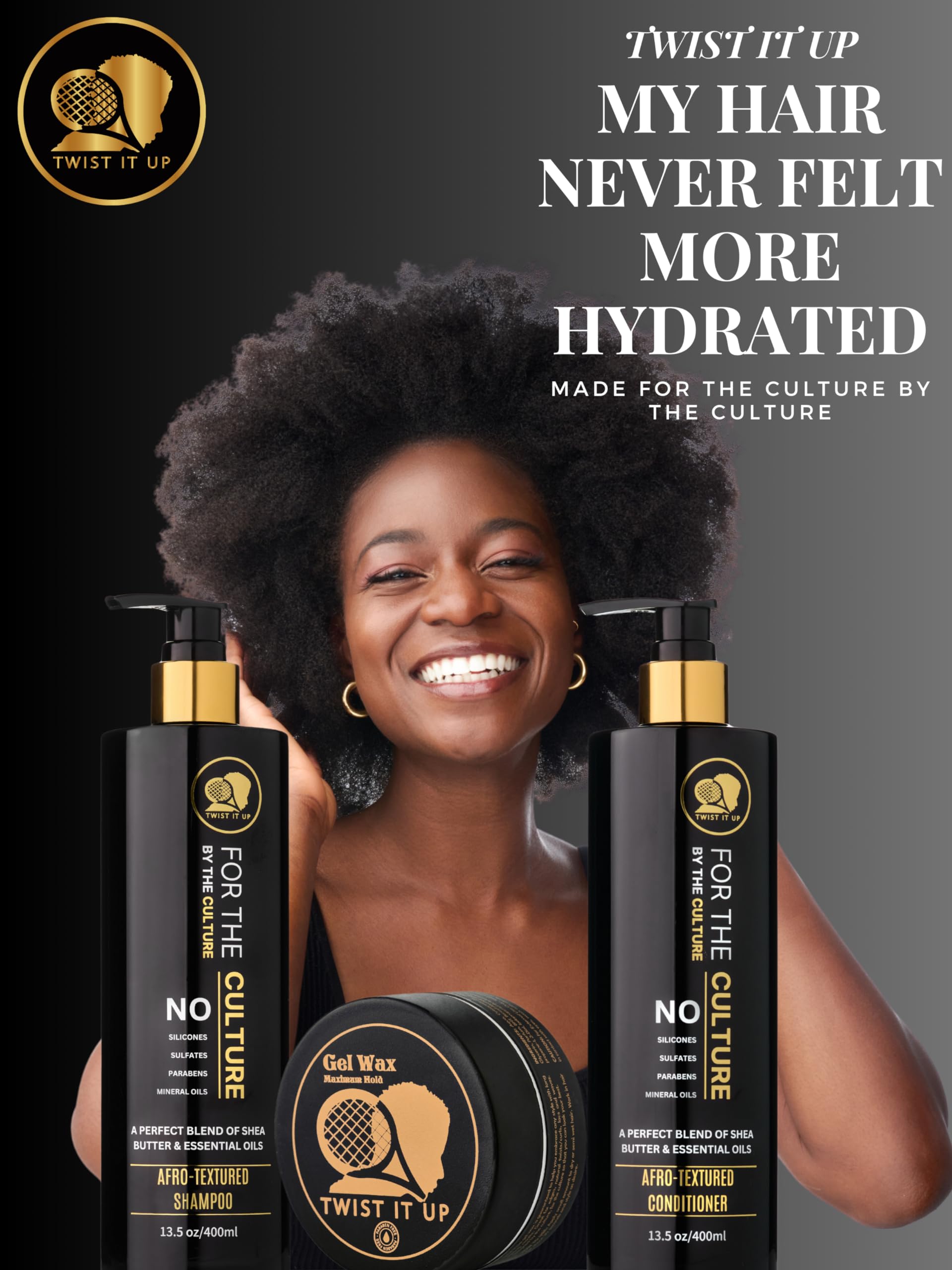 Twist It Up conditioner leaves hair shiny and frizz-controlled.