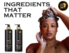 Hands detangling hair with Twist It Up shampoo in action.