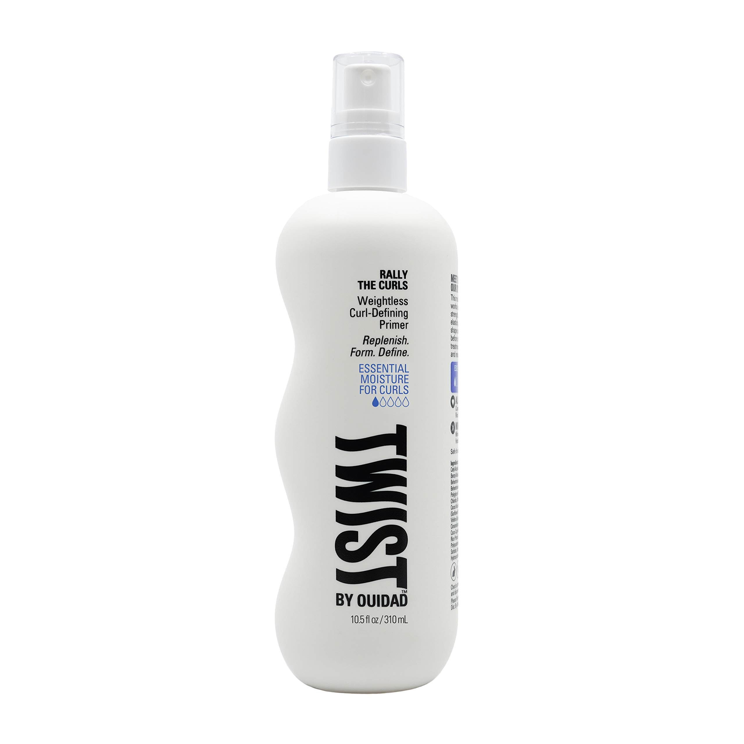 TWIST Rally The Curls bottle being poured for weightless hydration and defined curls