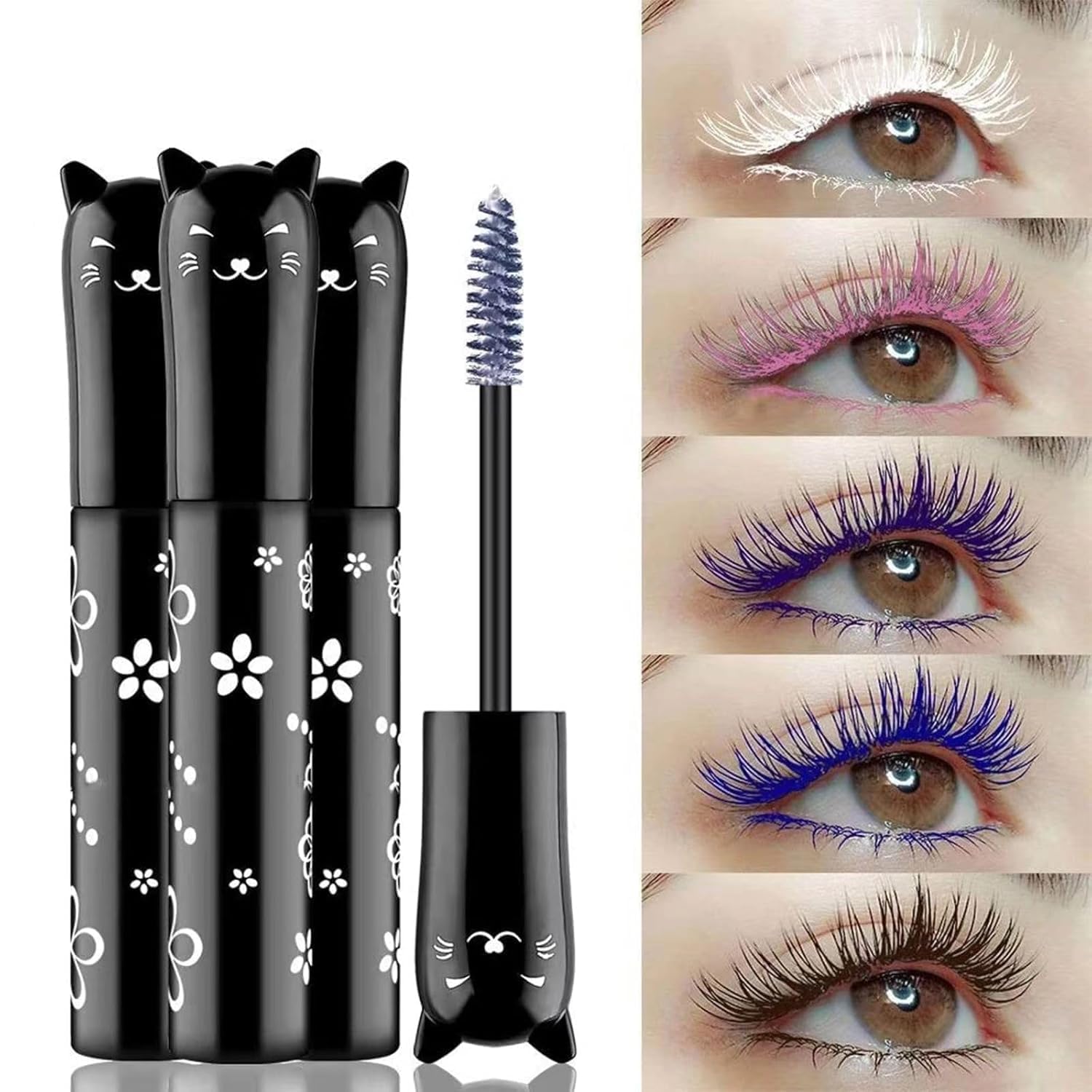 TWLBXMG mascara brush close-up highlighting precise curling and lash separation.