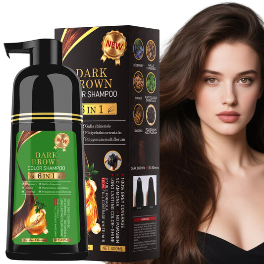 TWMINYUE Black Hair Dye Shampoo bottle front, ready-to-use at home