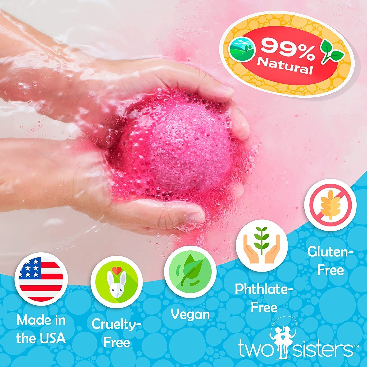 Two Sisters collectable toys inside bath bombs include bracelets and necklaces.
