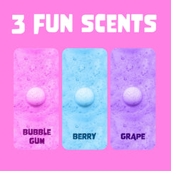 Two Sisters fruity-scented bath bomb enhances kid-friendly bath experience.