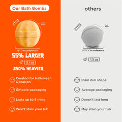 Two Sisters made in USA Halloween bath bombs designed for long lasting fizz