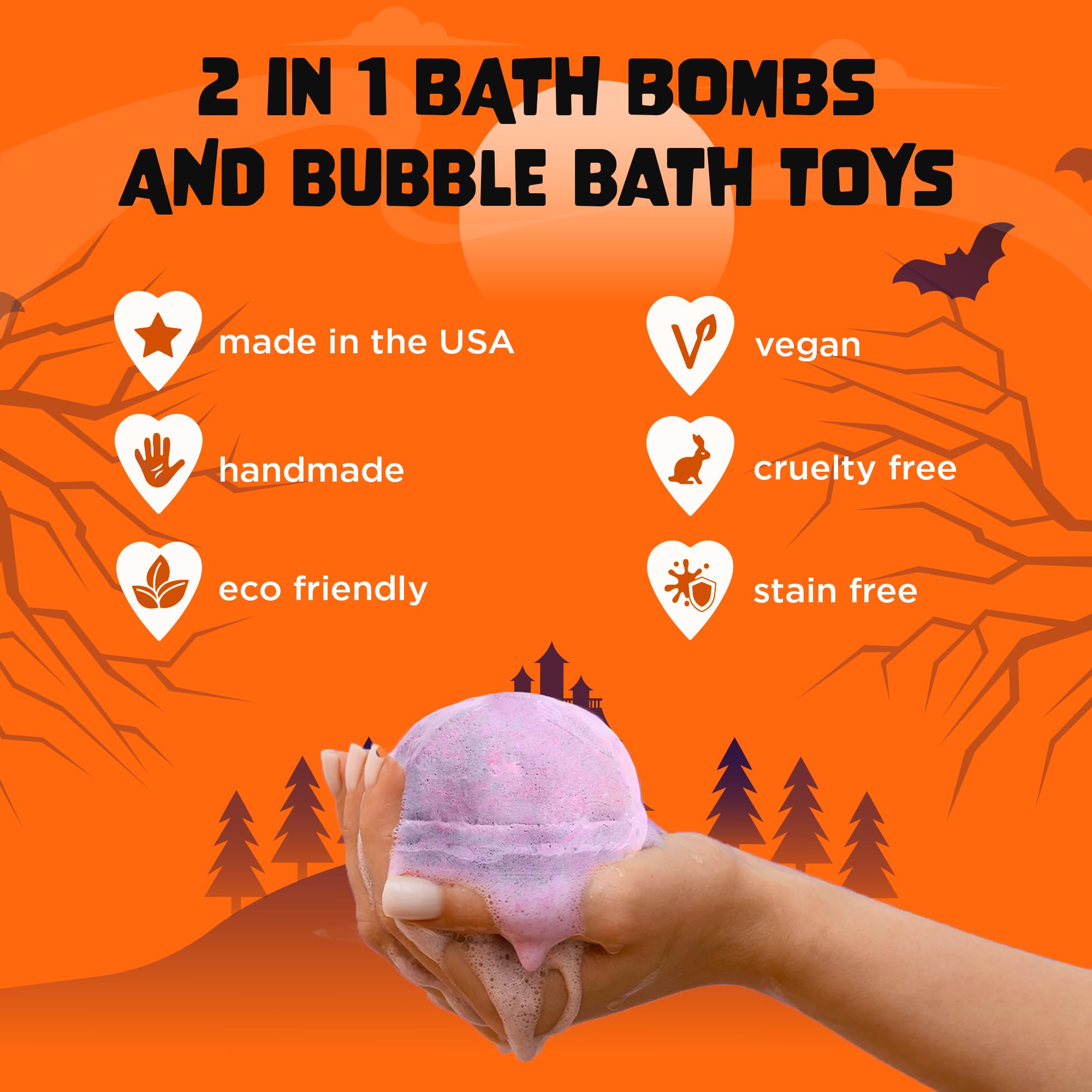 Two Sisters no stain bath bombs keep tub clean after use