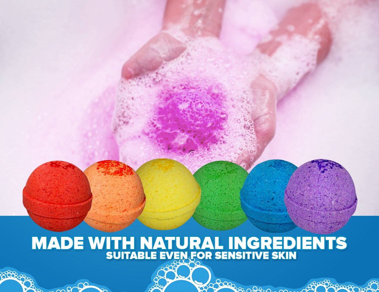 Two Sisters large bubble bomb pack delivers long-lasting fizz for play.