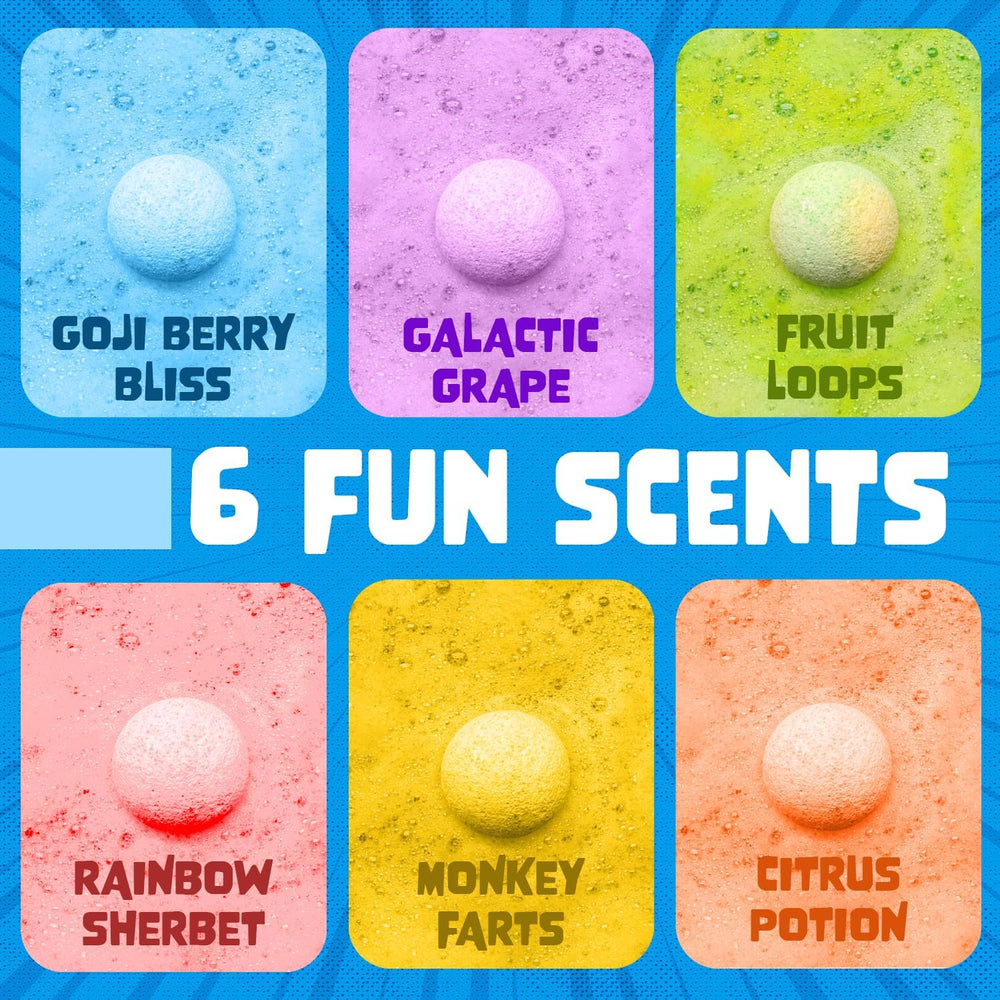 Six-fragrance box shows fruity scents to spice up each bath.