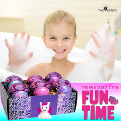 Two Sisters USA-made bath bomb with skin-safe formula aims to prevent tub staining.