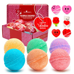 Two Sisters Valentines bath bomb color fizz in tub for kids.