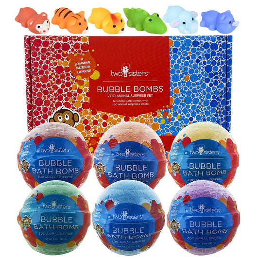 Two Sisters Zoo Animal Bath Bomb with surprise inside for bath time fun.