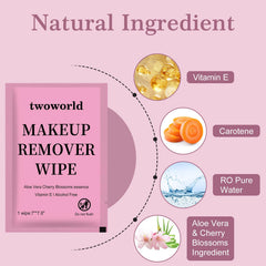 Twoworld individually wrapped facial wipes ensure hygiene and easy packing.