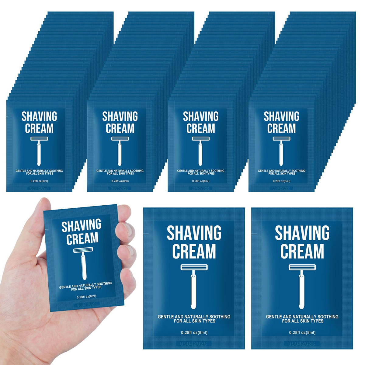 Twoworld bulk shaving cream 8ml packaging for hotel amenities and travel convenience.