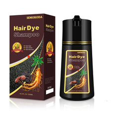 TYAYW dark brown 3 in 1 hair dye shampoo foaming application shows rich color for gray roots
