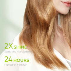 TYMO Argan Hair Oil Spray close-up on hair reveals enhanced shine