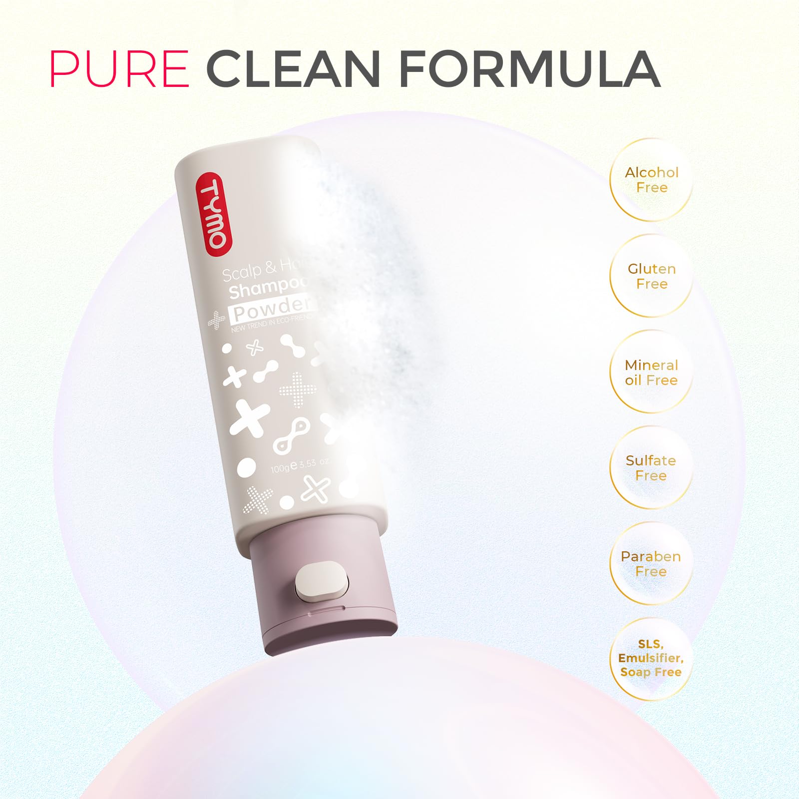 TYMO silicone-free solution reduces buildup for everyday volume and manageability