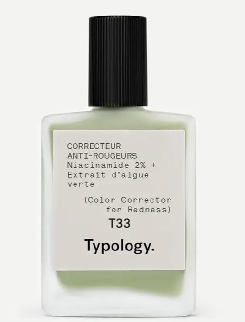 Typology Color Corrector bottle with green tint for redness concealment