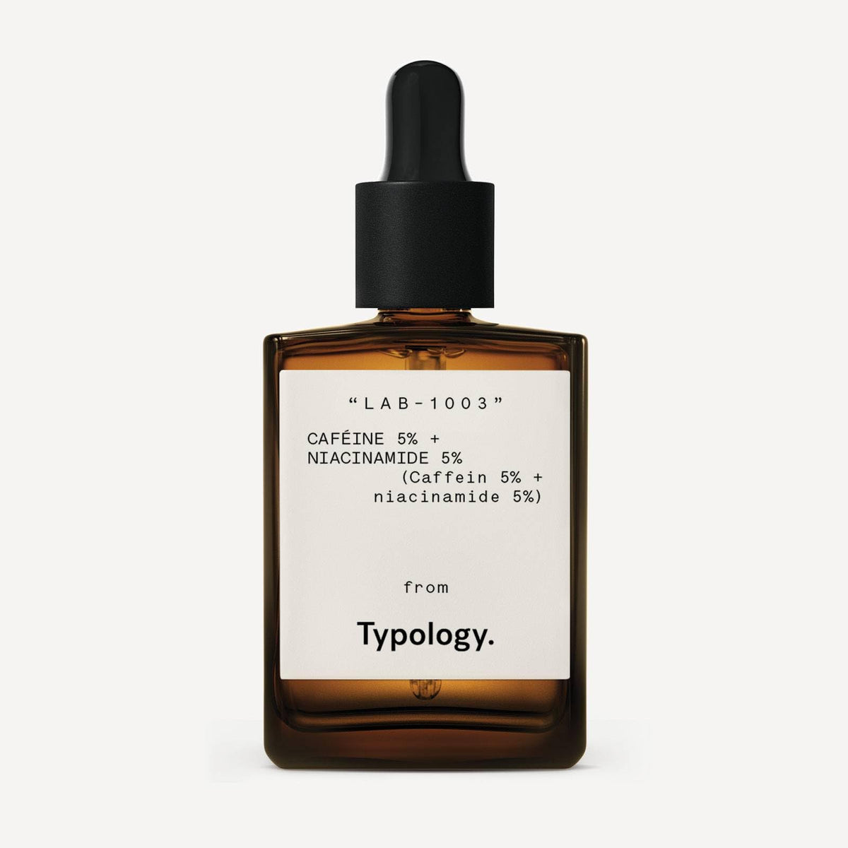 Typology Eye Serum bottle close-up, hydrating formula for all skin types