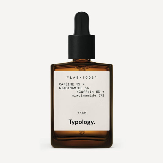 Typology Eye Serum bottle close-up, hydrating formula for all skin types