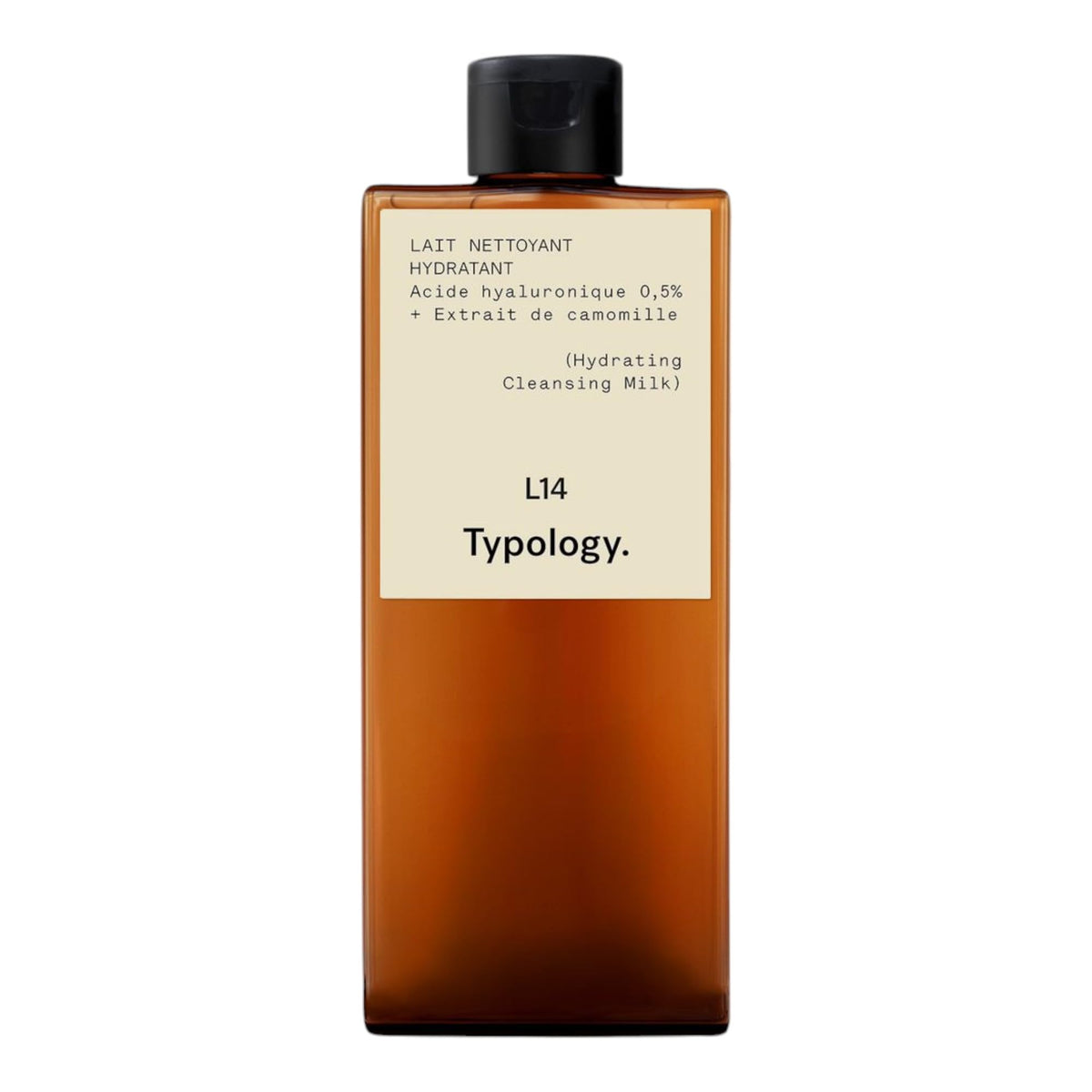 Typology L14 Hydrating Cleansing Milk bottle—hydrating cleanse with hyaluronic acid and chamomile