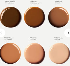 Typology tinted serum application with brush yields even, natural finish.