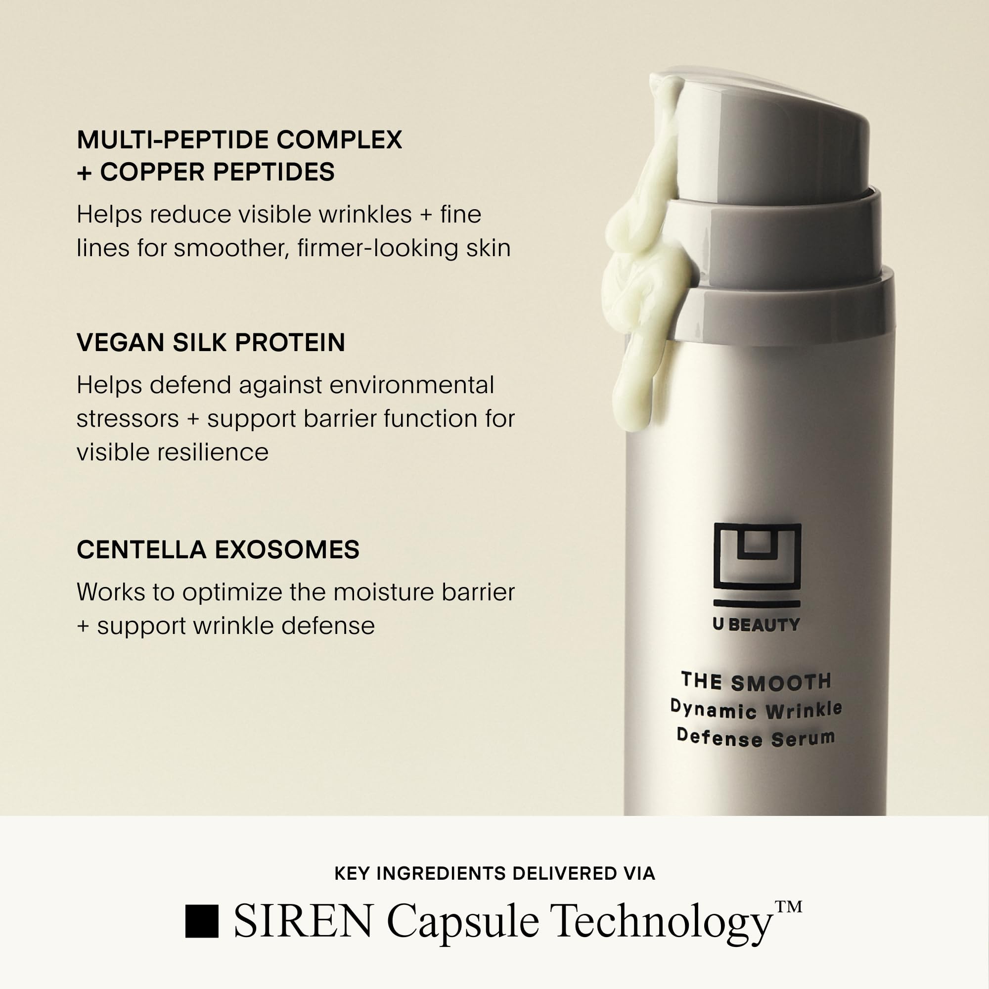 U Beauty The SMOOTH vegan silk protein supports a soft, resilient complexion