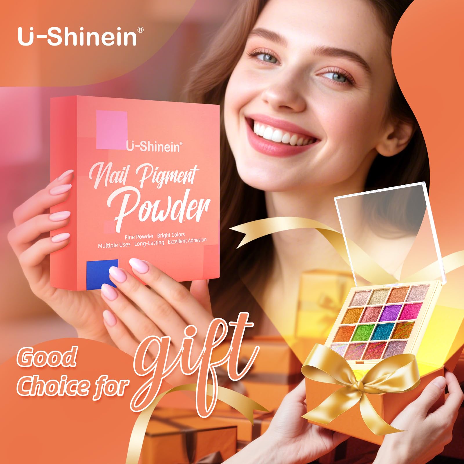 U-Shinein grabbing pen enables precise pigment placement during nail art.