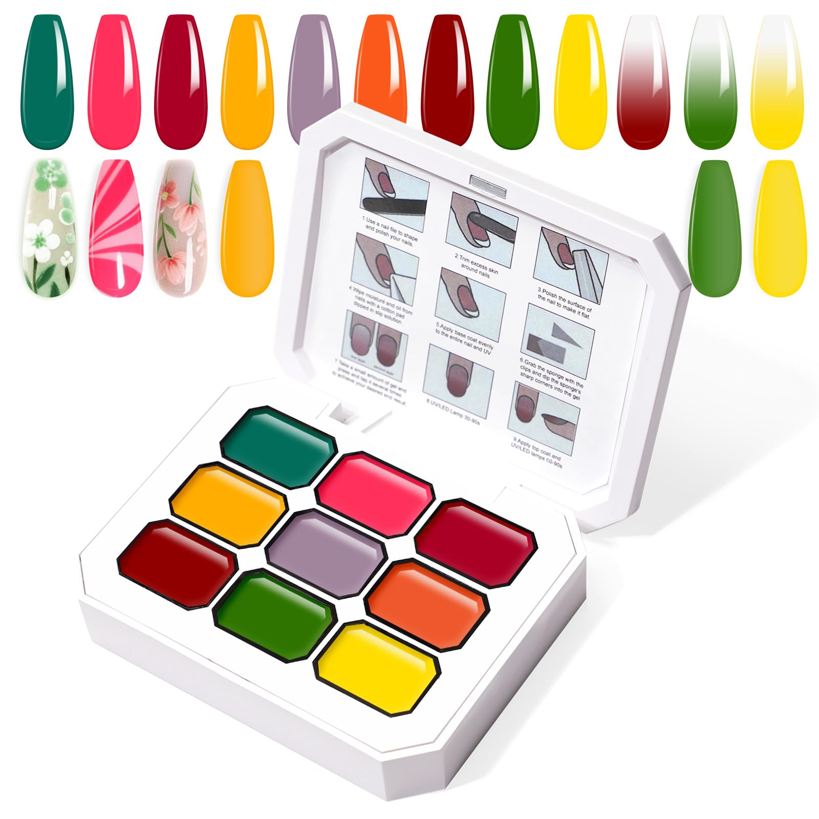 U-Shinein gradient painting gel ombre palette for seamless at-home blends.