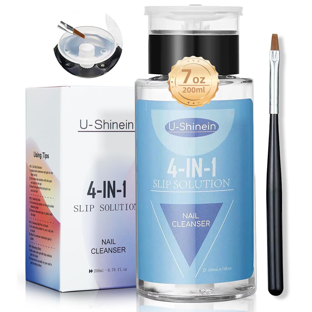 U-Shinein Nail Slip Solution bottle top enables precise, mess-free dispensing.