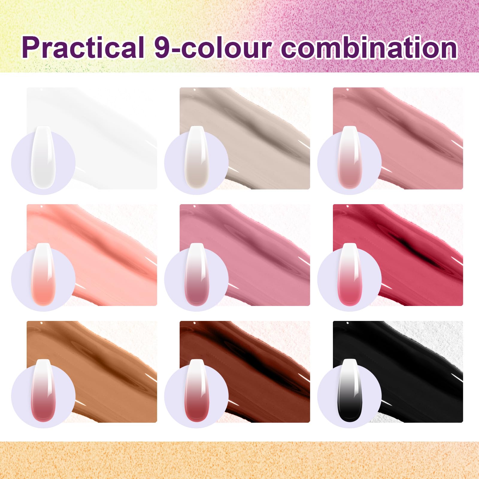 U-Shinein ombre gel nail polish in nude pink almond for soft gradients