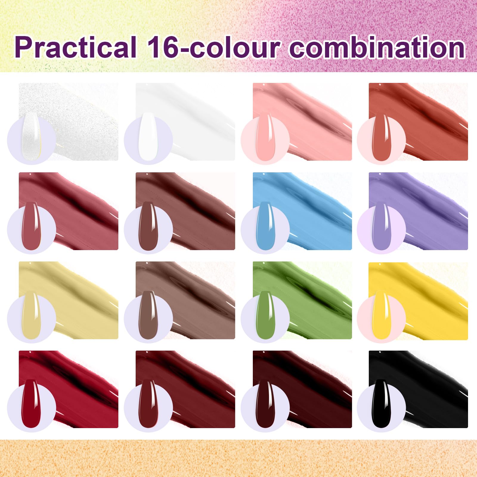 U-Shinein ombre gel kit with sponge blocks for flawless blending.