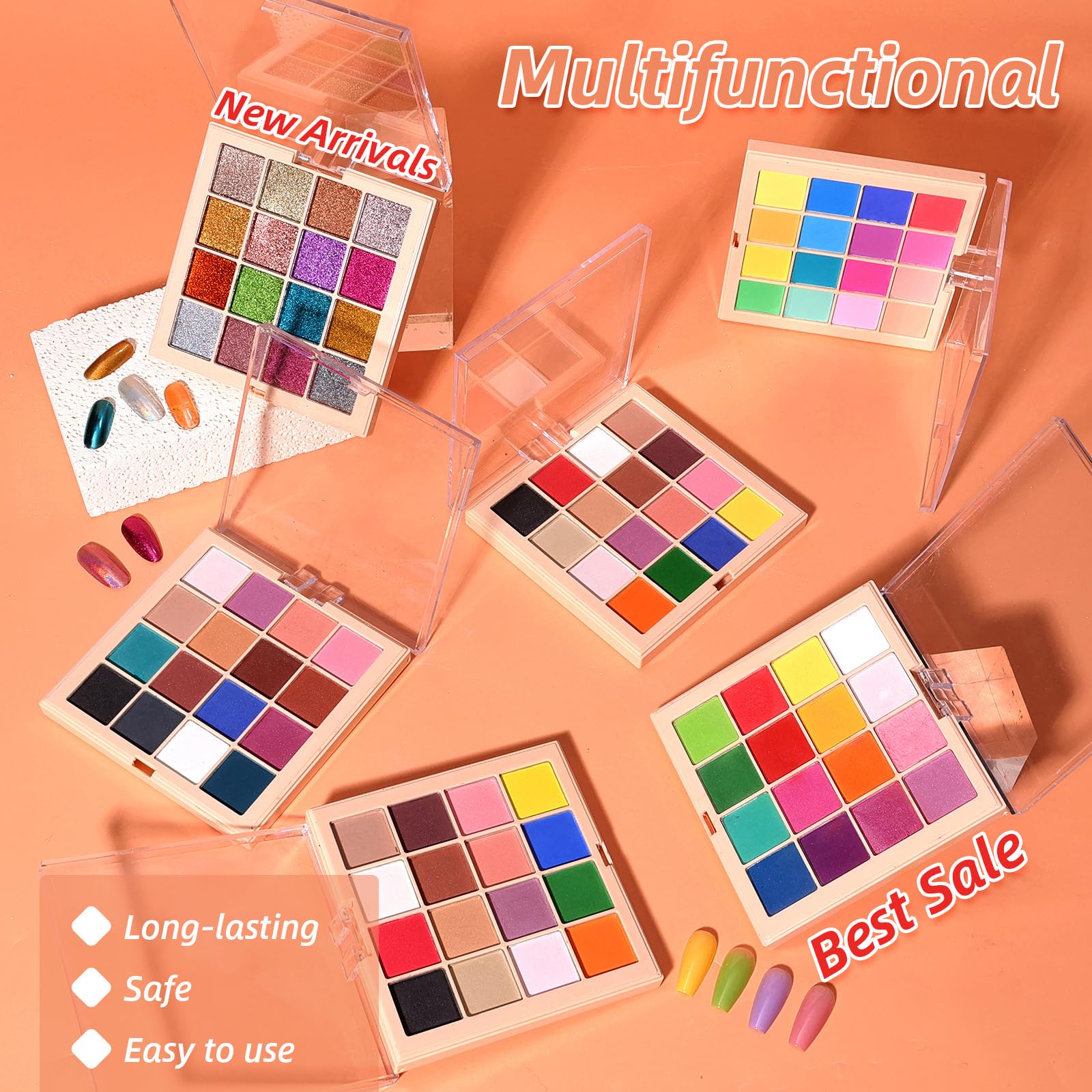 U-Shinein premium 100-piece sponge set ensures smooth powder transfer.