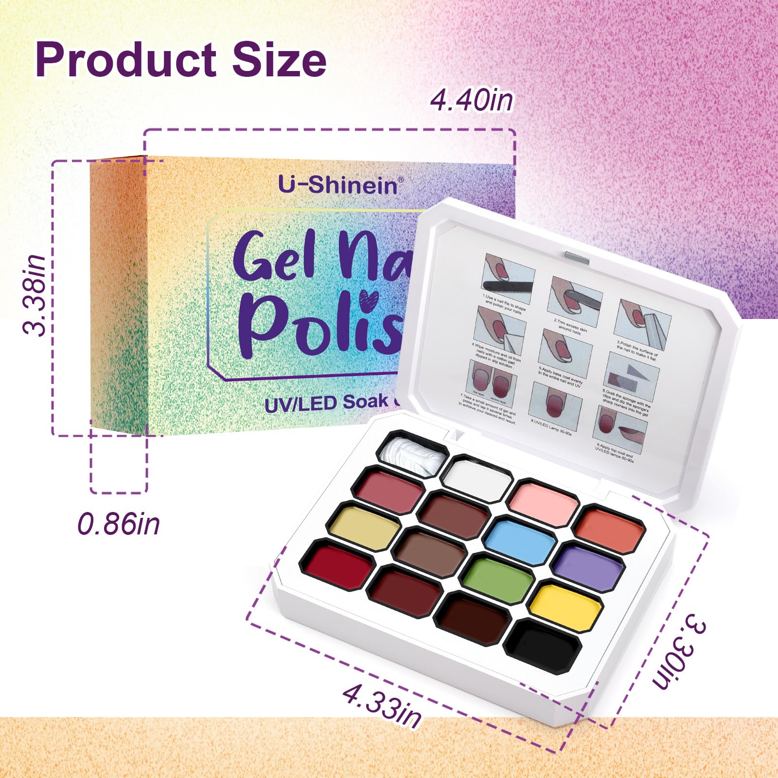 U-Shinein sealed gel bottles with protective sticker to preserve freshness.