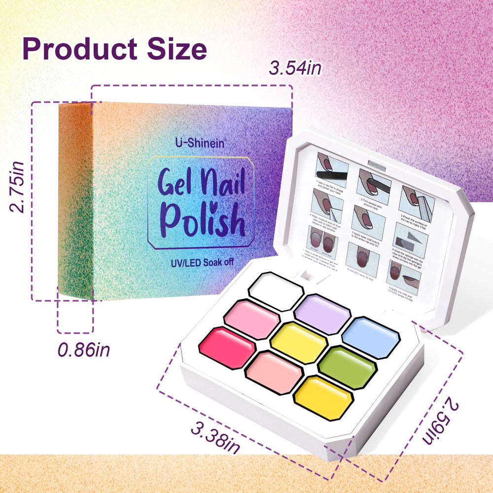 U-Shinein sealed gel polish cases keep colors fresh between sessions.
