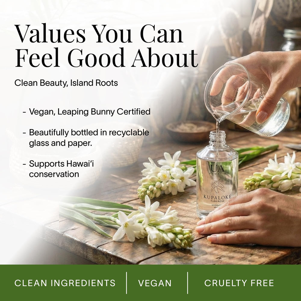 Ua Body Kupaloke Tuberose Mist island fragrance vibe for everyday mood.