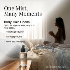 Ua Body Kupaloke Tuberose Mist layered with lotion for longer fragrance presence.