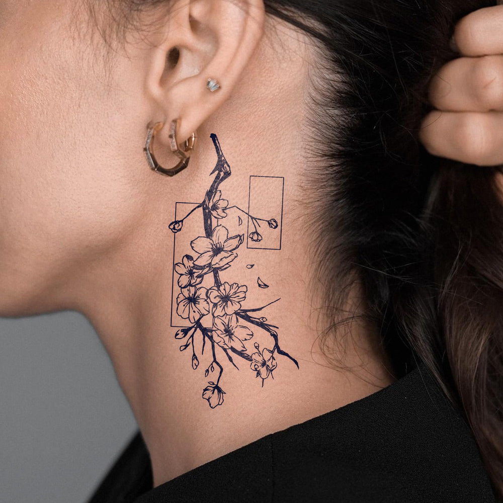 UBICA cherry blossom tattoo motifs on skin for feminine style