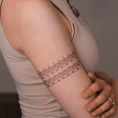 UBICA lace-thigh tattoo design 05 close-up, develops fully in 24 hours