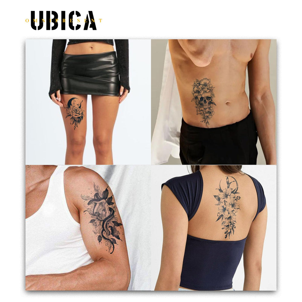 UBICA leaf tattoo sheet in a detailed view for easy application