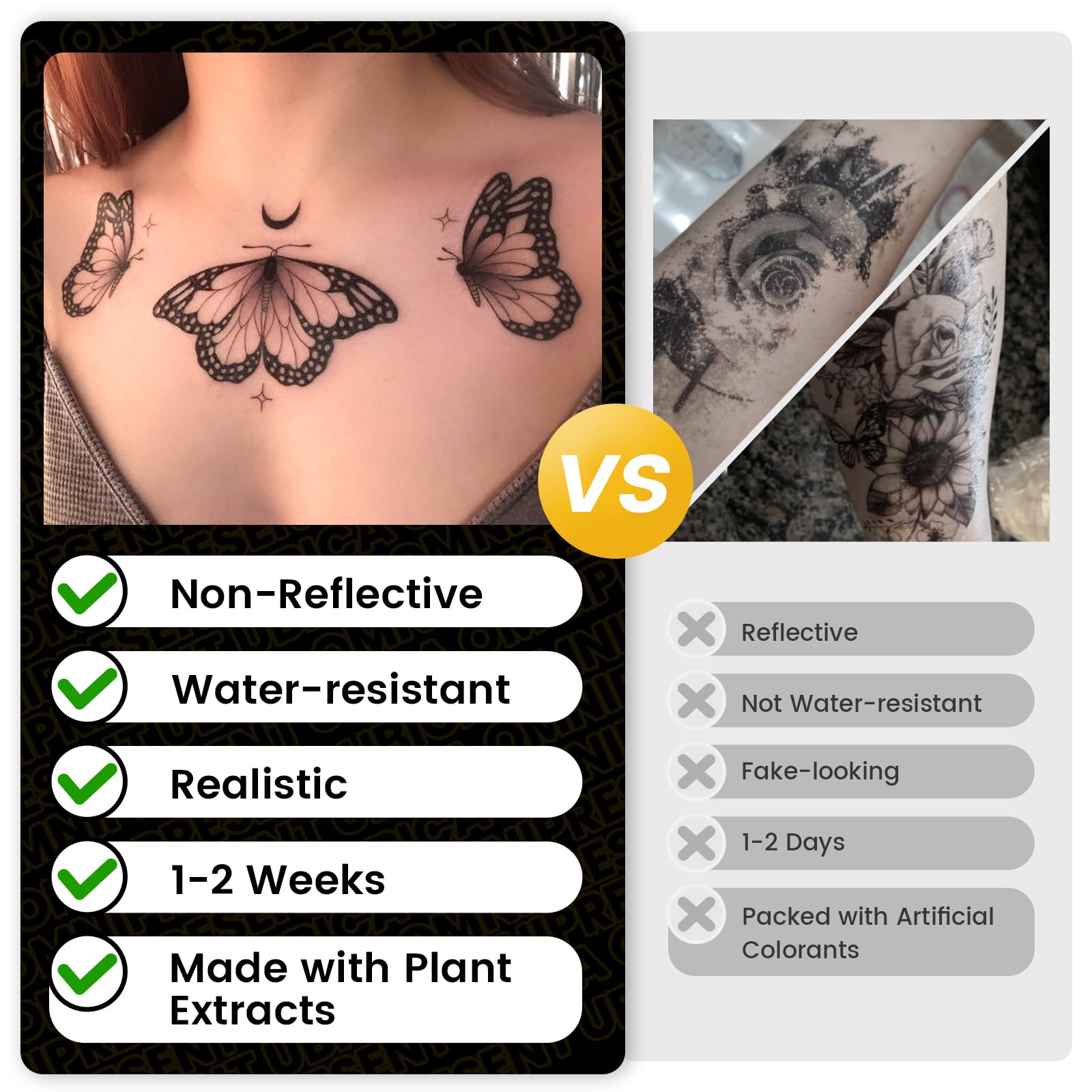 UBICA semi permanent tattoo realistic lines design for authentic appearance.