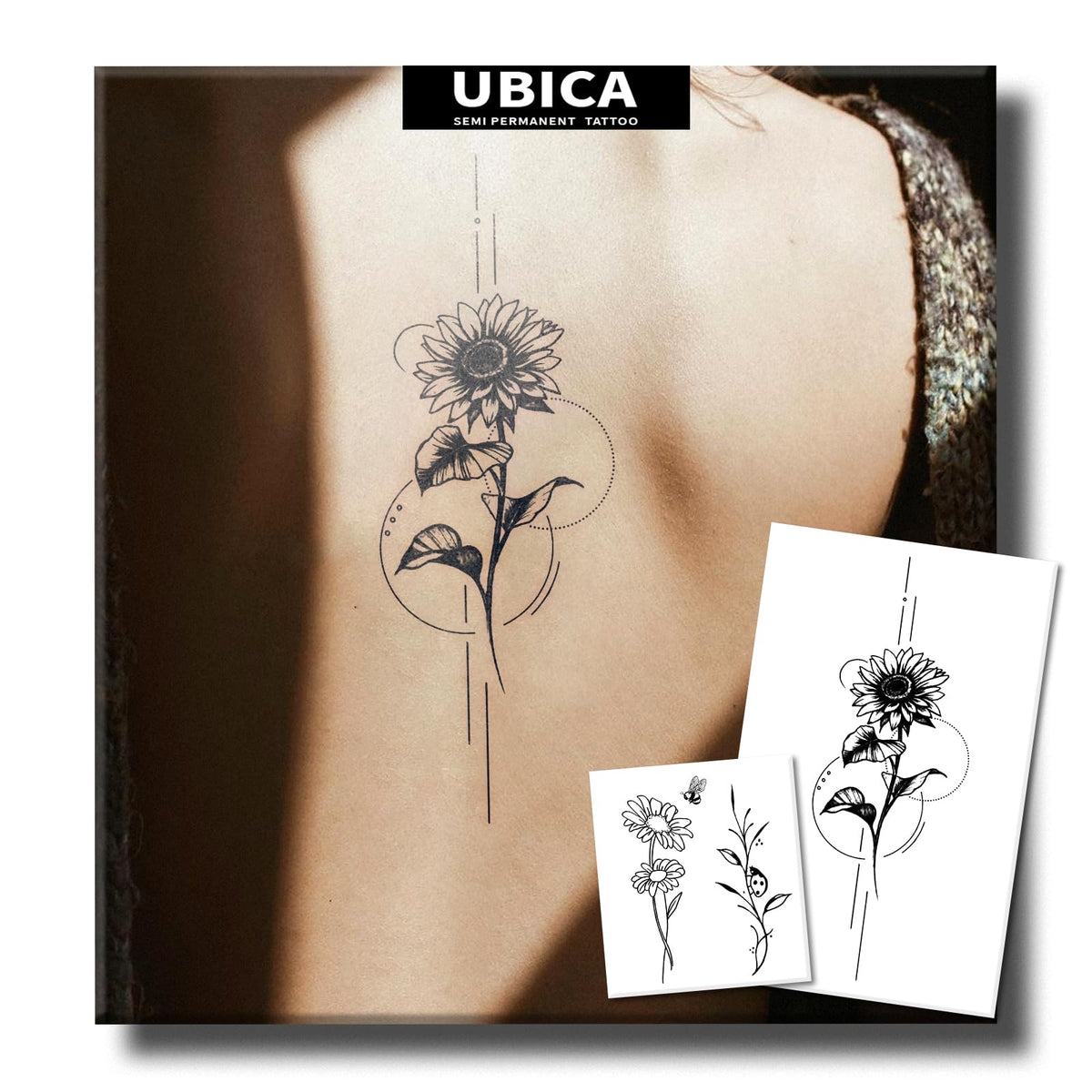 UBICA sunflower design two sheets for skin art