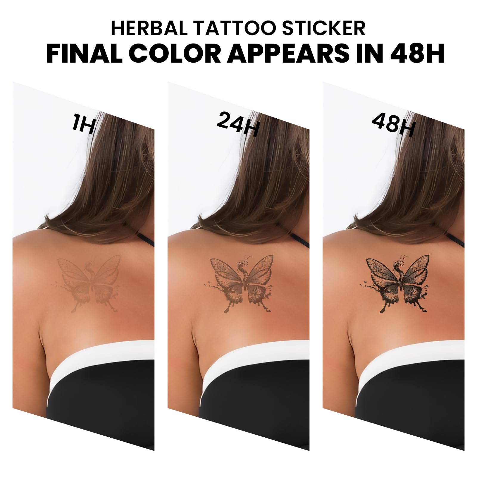 UBICA Tattoo Tech floral branches on thigh, wearable like body art.