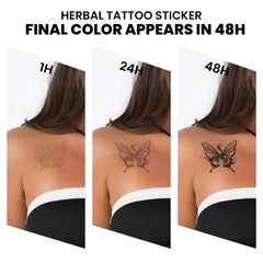 UBICA Tattoo Tech floral branches on thigh, wearable like body art.