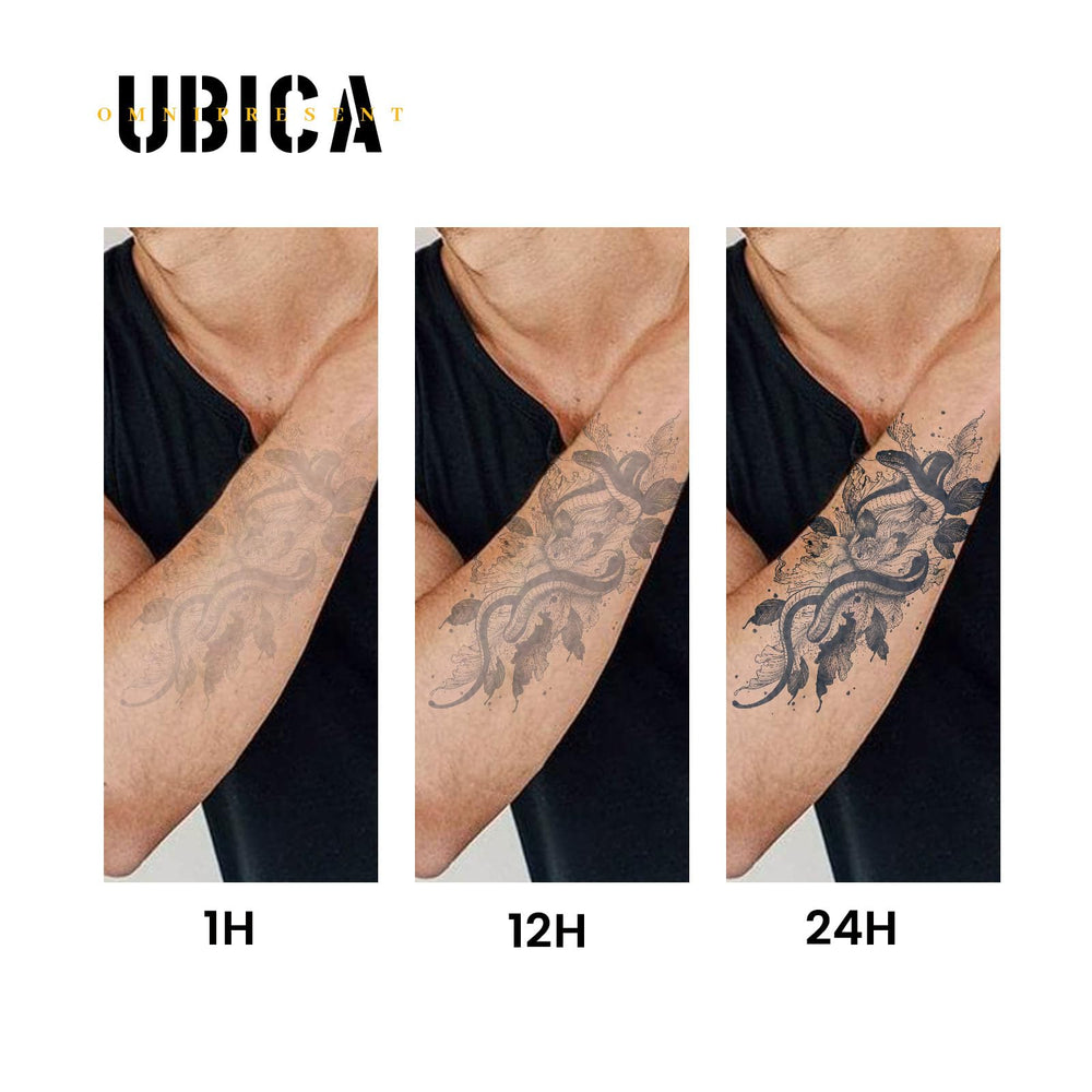 UBICA waterproof tattoo in a pool setting stays intact for water fans.