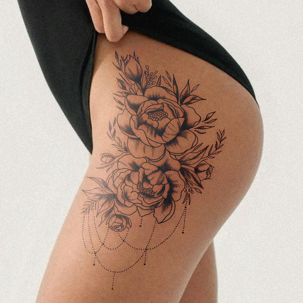 UBICA waterproof temporary tattoo on skin, ideal for beach days.