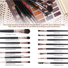 UCANBE 15-piece brush set for precise eye and crease work