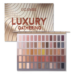 UCANBE Luxury Gathering Neutral Eyeshadow Palette swatches 60 shades for versatile daily to evening looks.