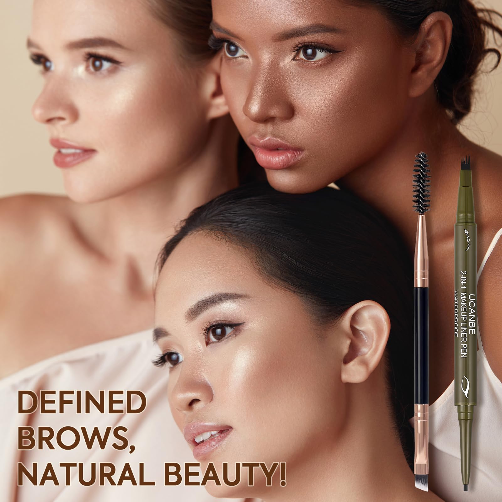 UCANBE brow pen enables easy, beginner-friendly precision.